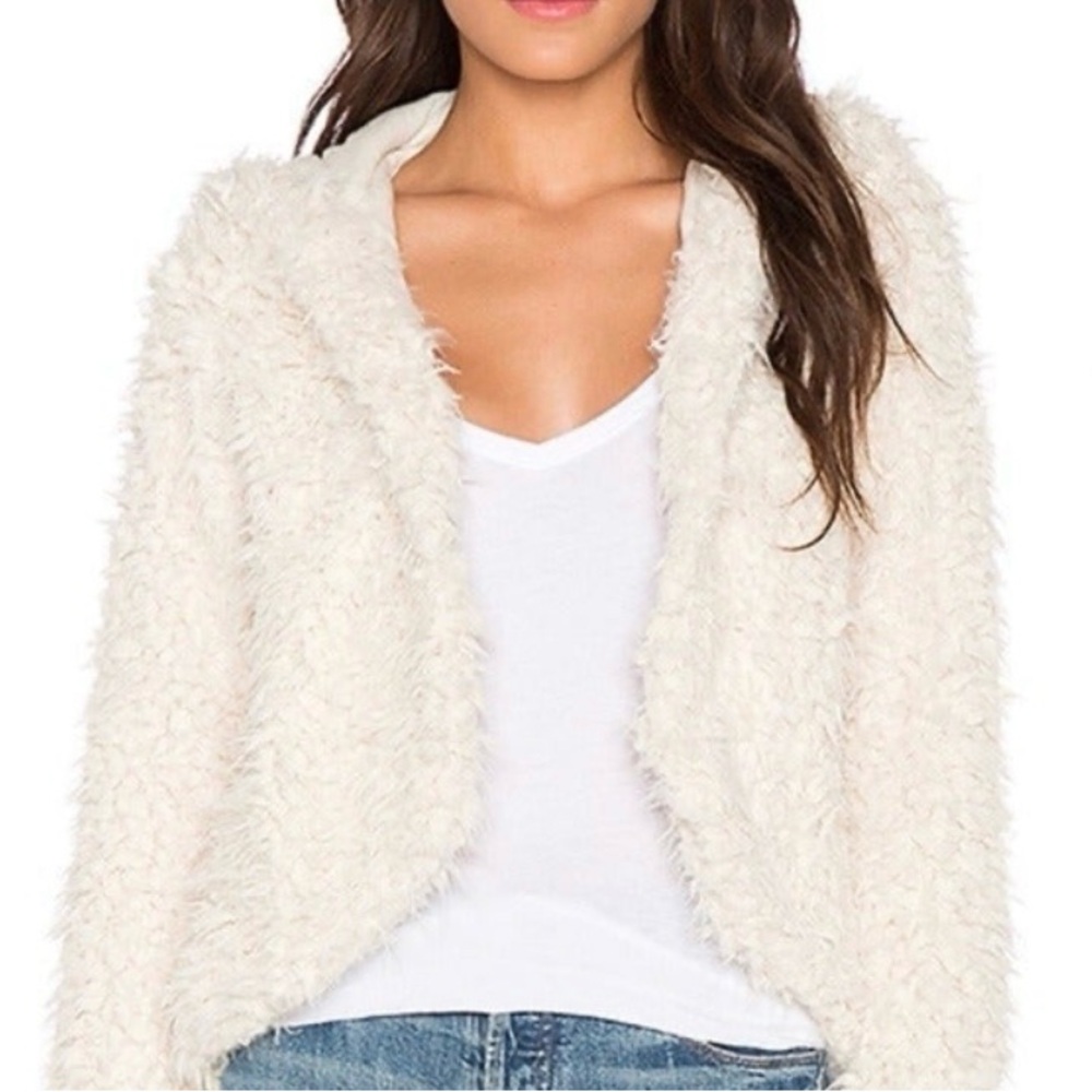 Free People faux fur hoodie S - Picture 4 of 6